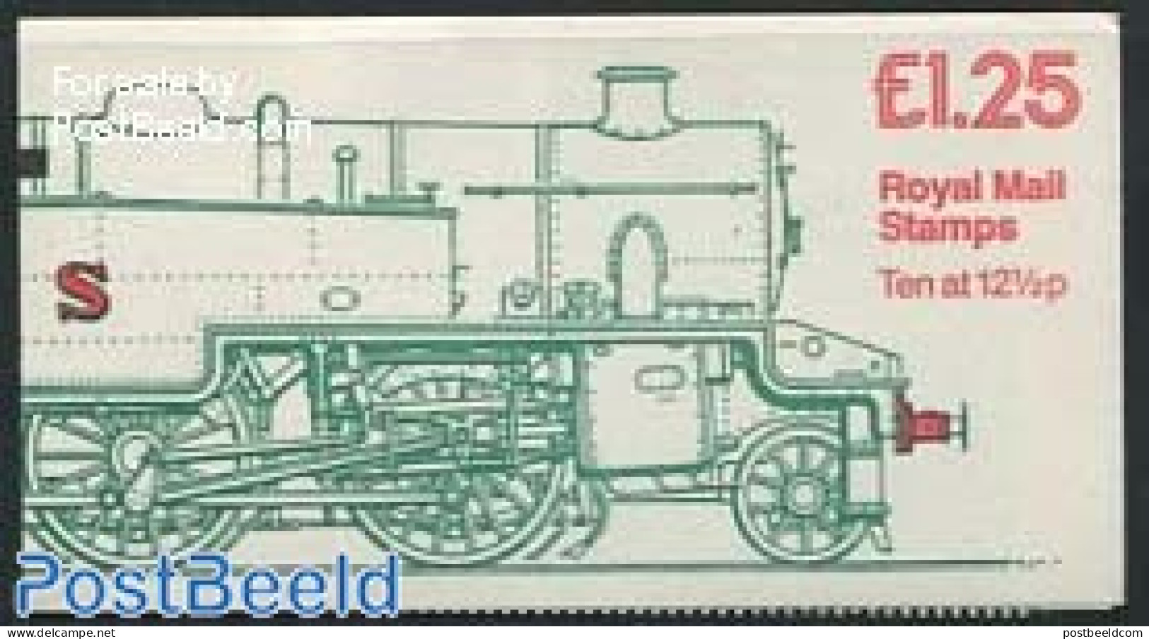 Great Britain 1983 Def. Booklet, LMS Class 4P, Selvedge At Right, Mint NH, Transport - Stamp Booklets - Railways - Ungebraucht