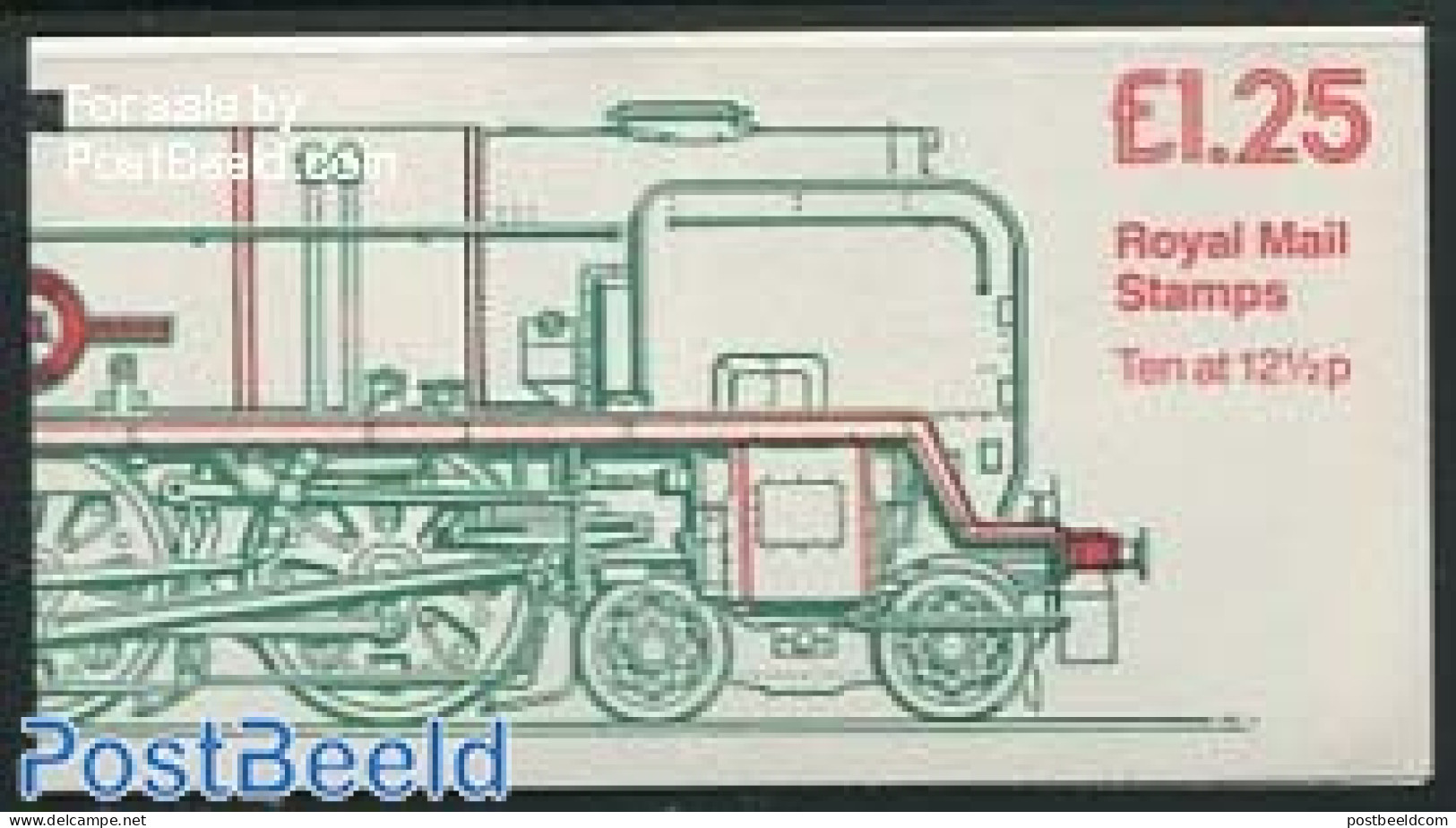 Great Britain 1983 Def. Booklet, SR/BR Clan Line, Selvedge At Left, Mint NH, Transport - Stamp Booklets - Railways - Unused Stamps