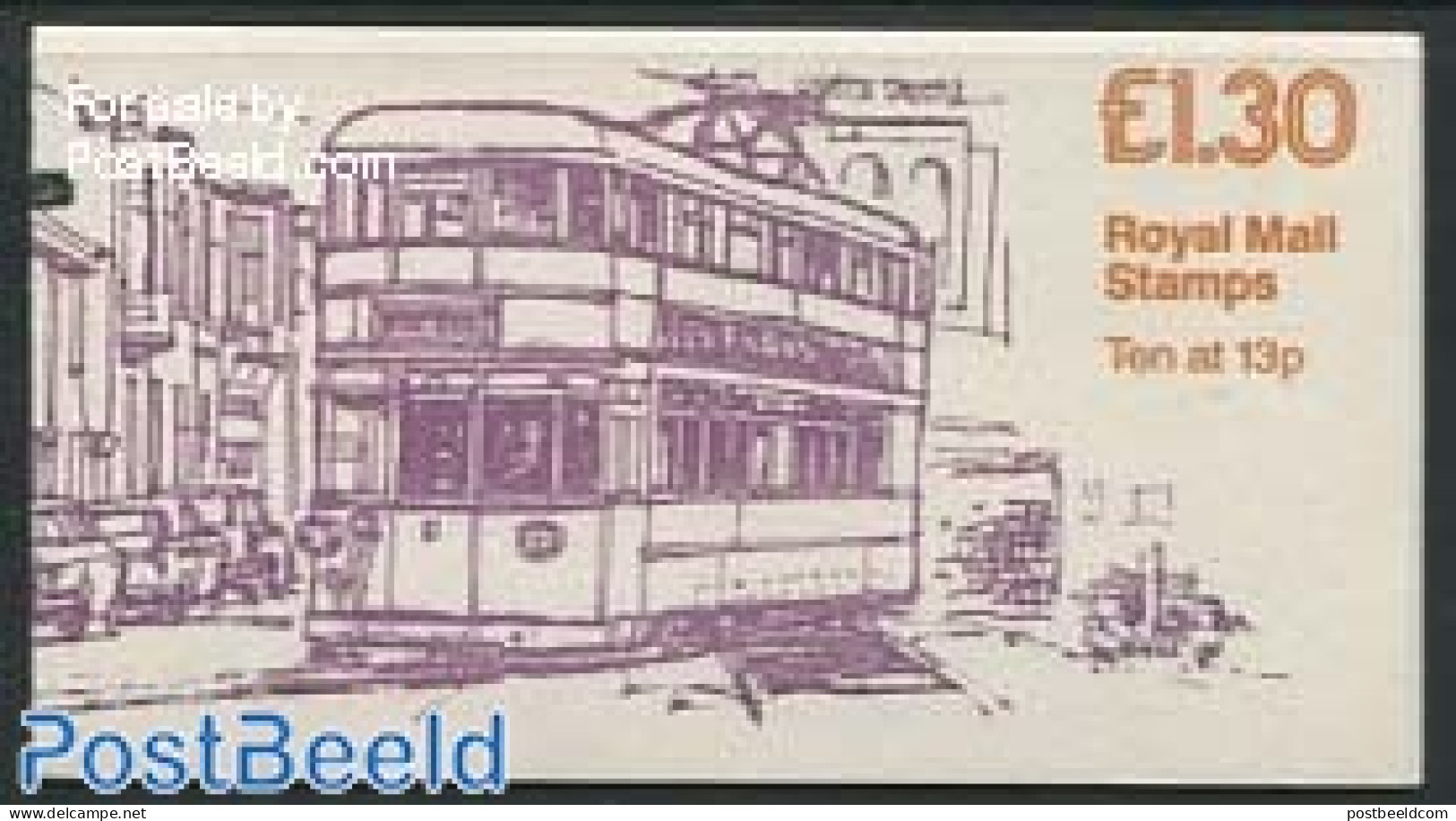 Great Britain 1984 Def. Booklet, Swansea/Mumbles, Selvedge At Right, Mint NH, Transport - Stamp Booklets - Railways - .. - Ungebraucht
