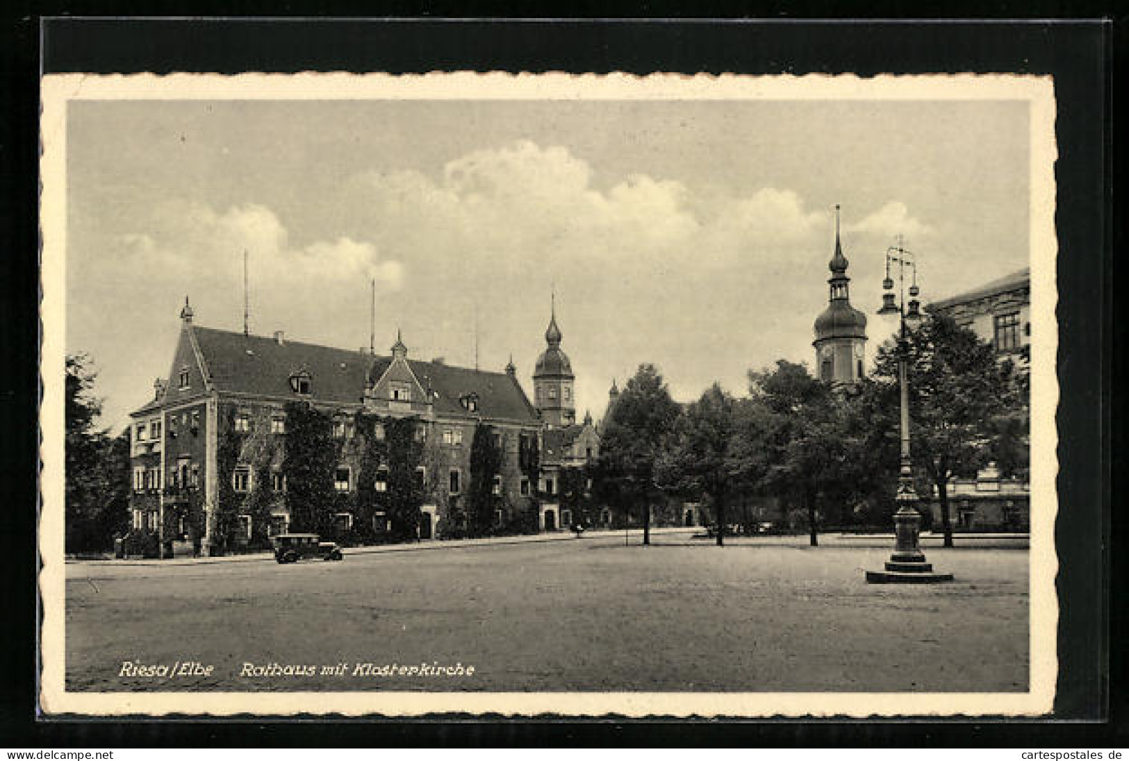 AK Riesa / Elbe, Rathaus Mit Klosterkirche  - Riesa