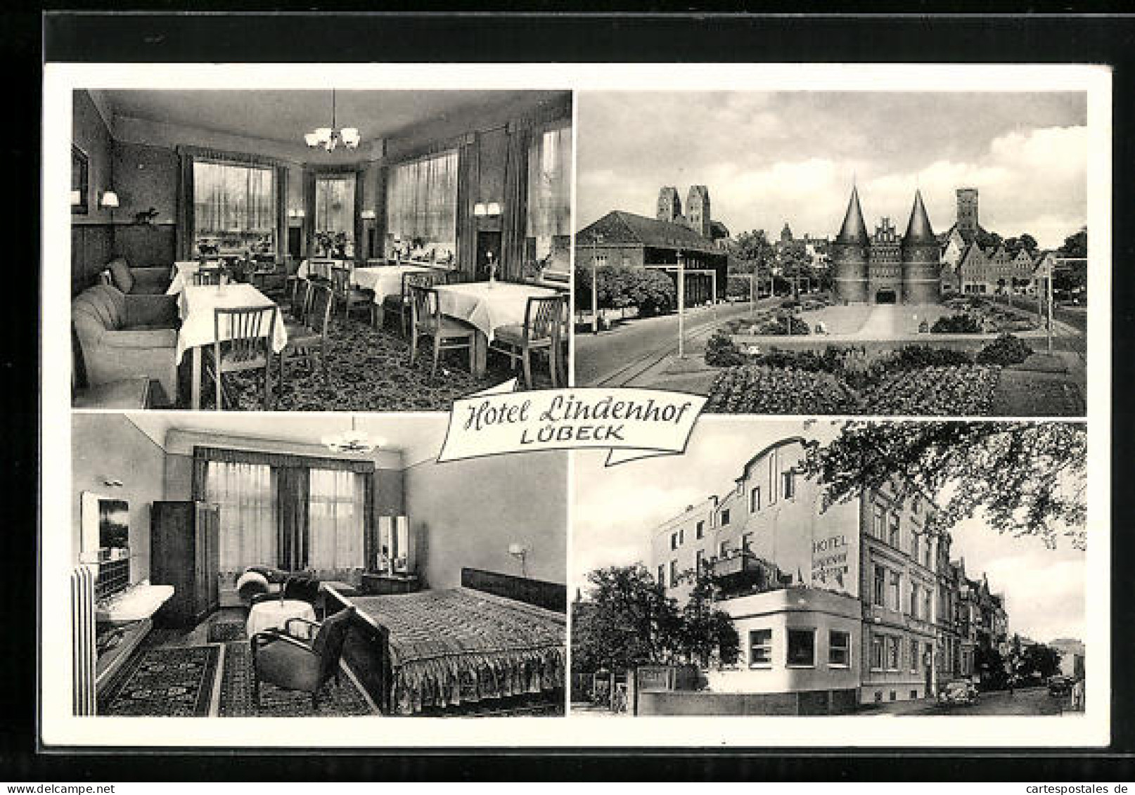AK Lübeck, Hotel Lindenhof, Aussen- Und Innenansichten, Stadtansicht  - Luebeck