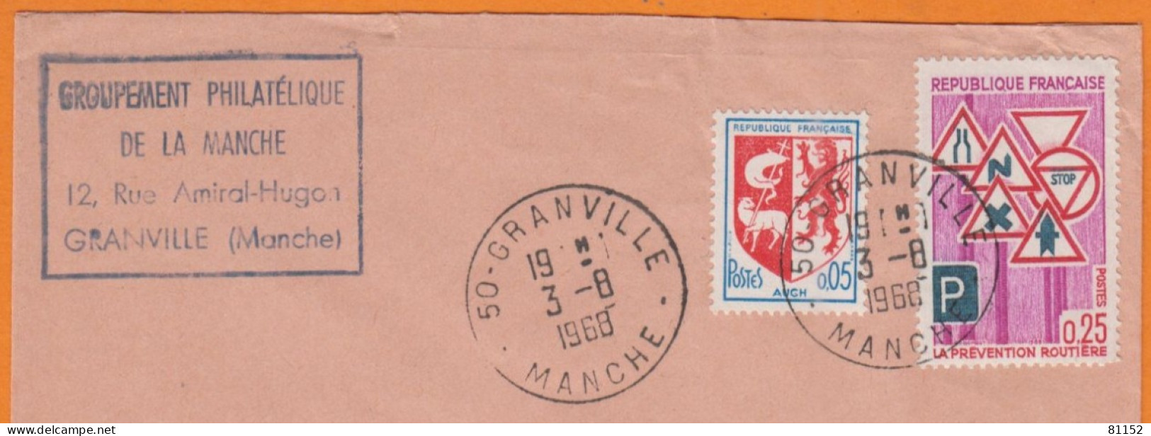 Composition Auch 5c + Prévention Routière 25c Sur Lettre Pub  Le 3 8 1968 De 50 GRANVILLE Pour 53 AYENNE - Covers & Documents