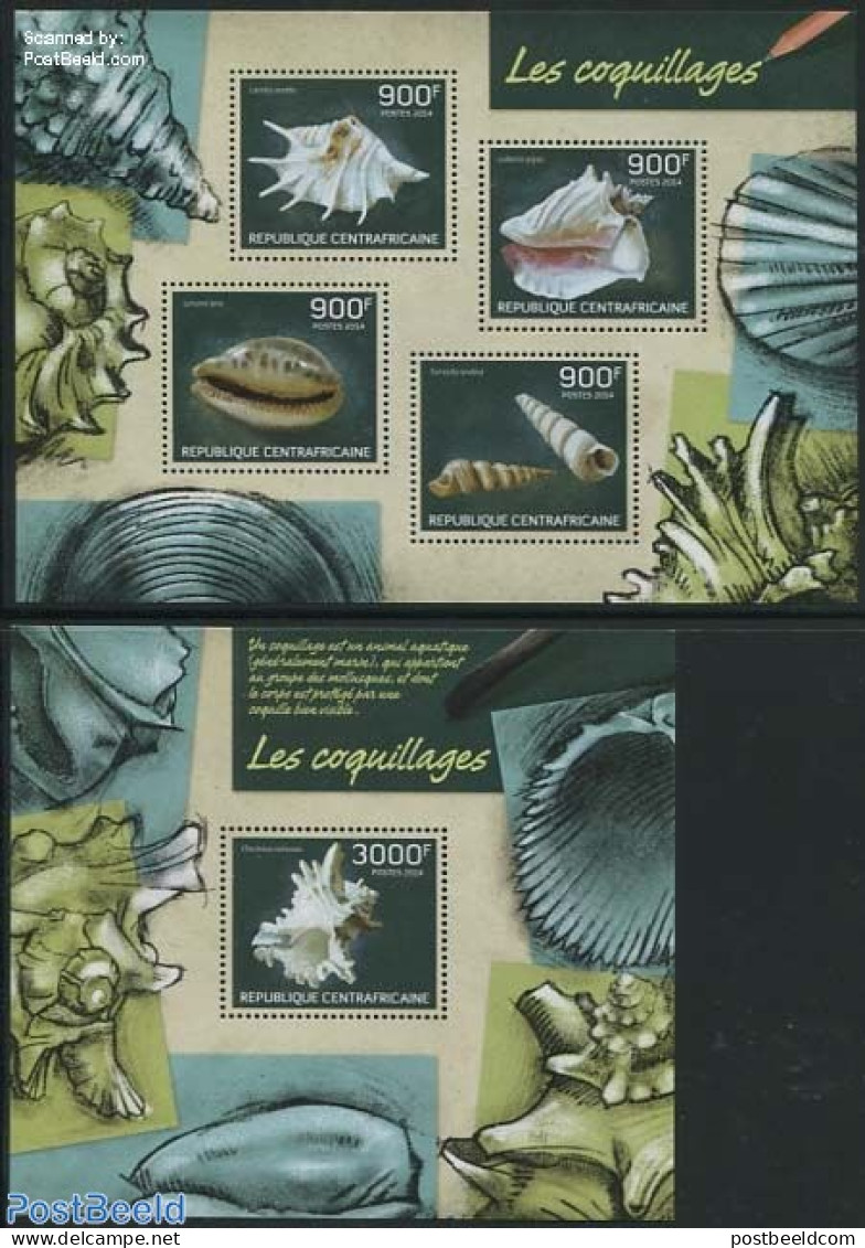 Central Africa 2014 Shells 2 S/s, Mint NH, Nature - Shells & Crustaceans - Marine Life