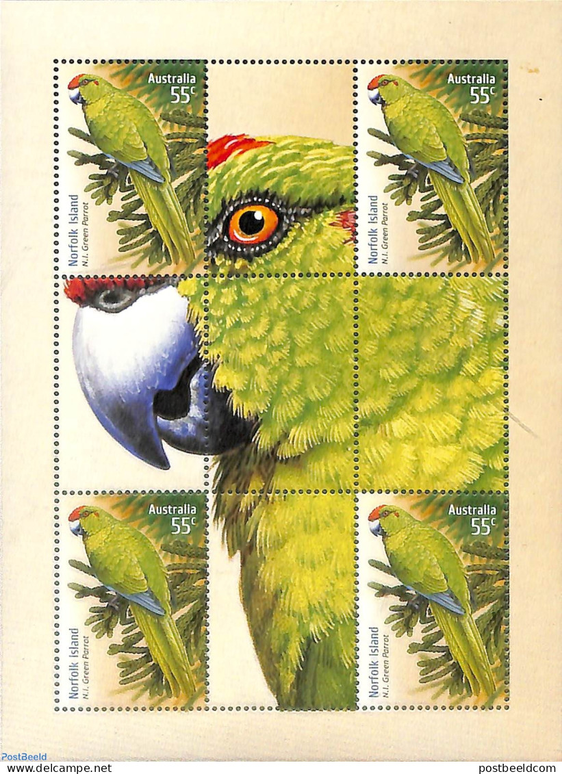 Norfolk Island 2009 Parrots S/s From Yearbook, Mint NH, Nature - Various - Birds - Parrots - Joint Issues - Joint Issues