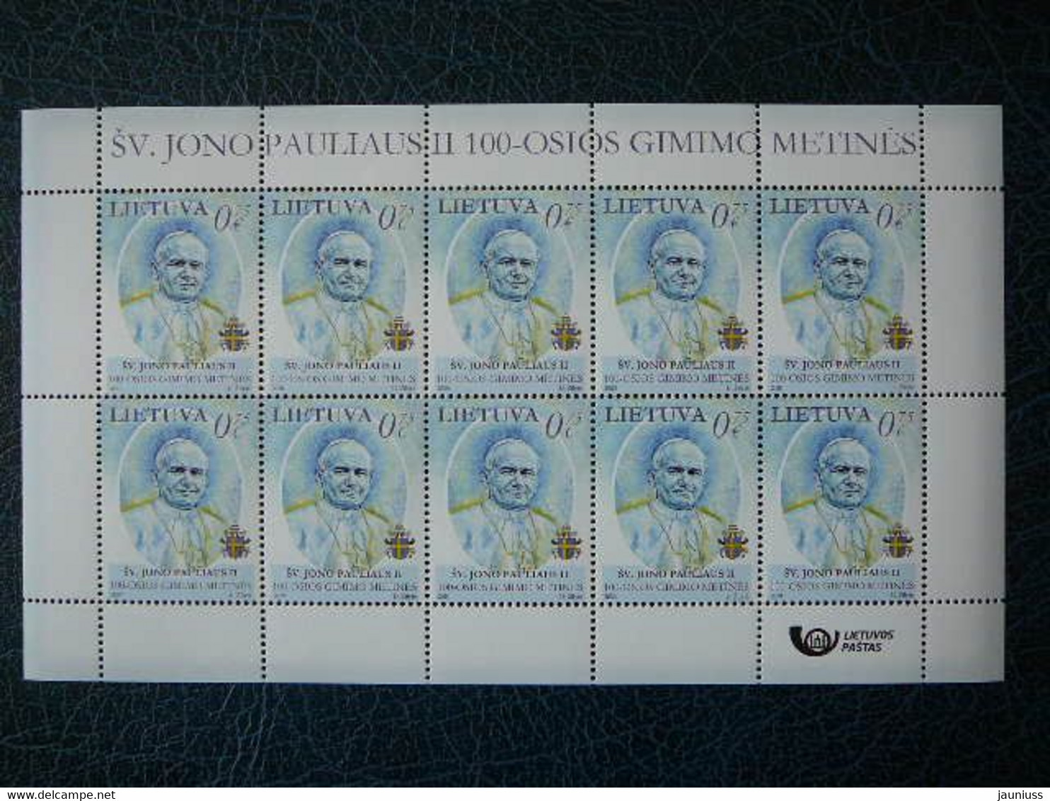 100th Anniv. Pope John Paull II # Lithuania Lietuva Litauen Lituanie Litouwen # 2020 MNH # Klb. - Lithuania