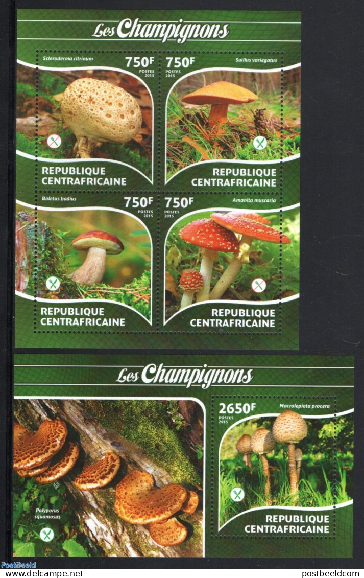 Central Africa 2015 Mushrooms 2 S/s, Mint NH, Nature - Mushrooms - Pilze