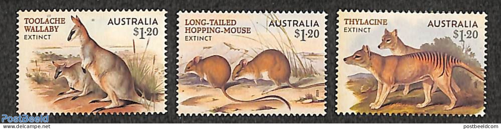 Australia 2023 Extinct Mammals 3v, Mint NH, Nature - Animals (others & Mixed) - Wild Mammals - Nuovi