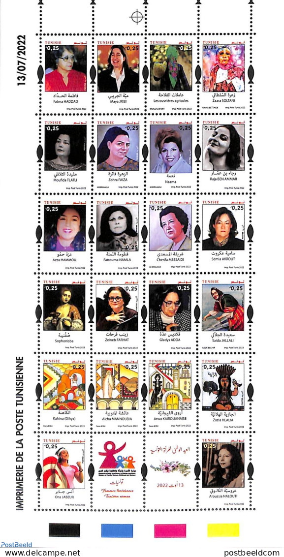 Tunisia 2022 Women Day 22v M/s, Mint NH, History - Women - Unclassified