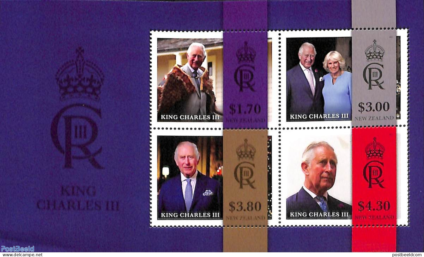 New Zealand 2023 King Charles III S/s, Mint NH, History - Kings & Queens (Royalty) - Ongebruikt
