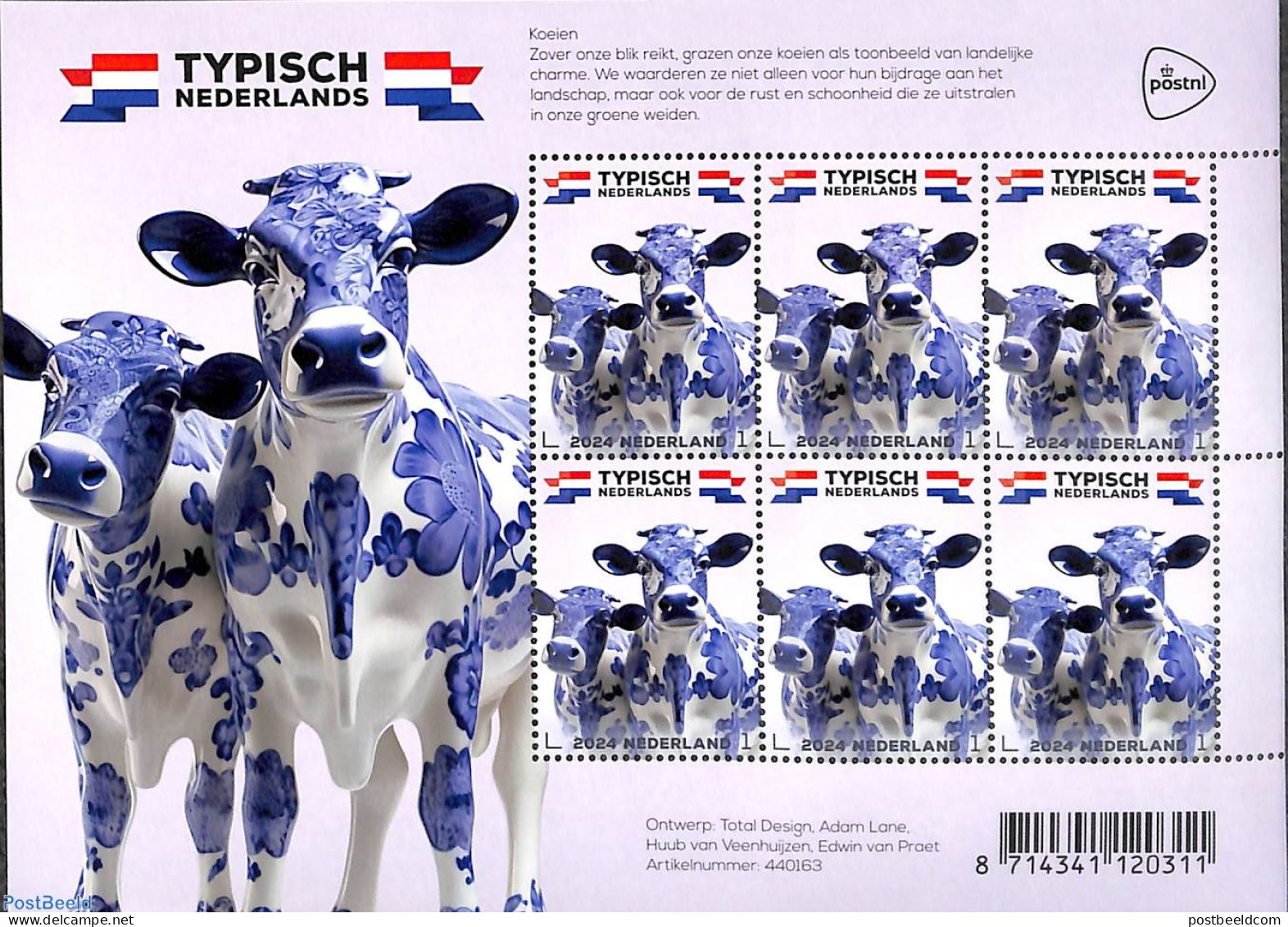 Netherlands 2024 Typical Dutch M/s, Mint NH, Nature - Cattle - Art - Ceramics - Unused Stamps