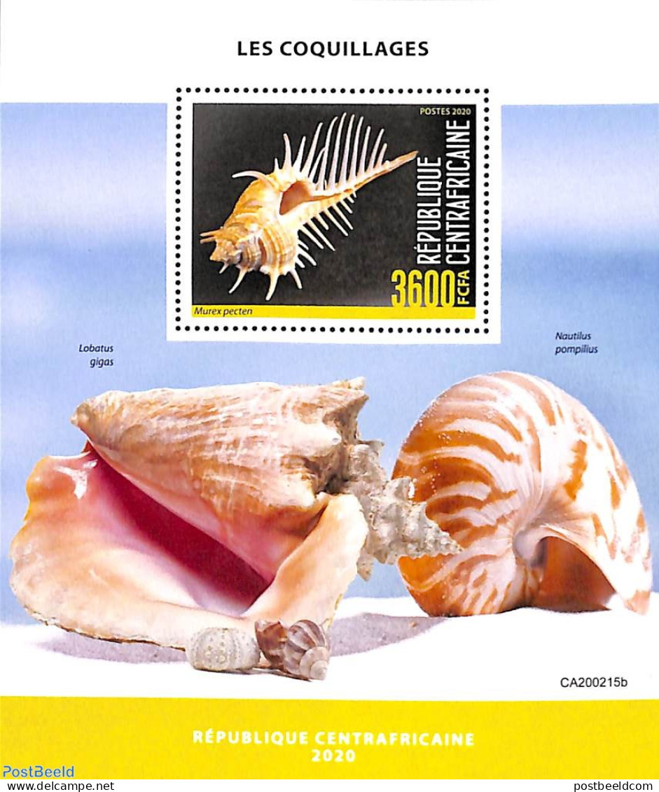 Central Africa 2020 Shells S/s, Mint NH, Nature - Shells & Crustaceans - Marine Life