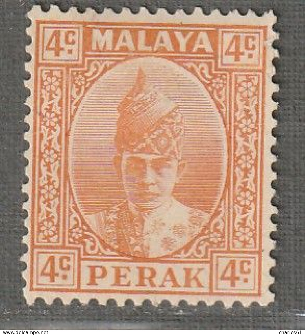 MALAYSIA - PERAK - N°58 * (1938-41) Sultan Iskandar Shah : 4c Orange - Perak