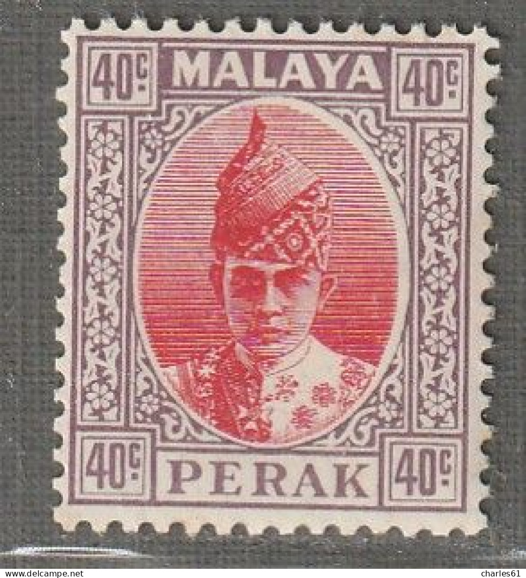 MALAYSIA - PERAK - N°68 ** (1938-41) Sultan Iskandar Shah : 40c Brun-violet Et Rouge - Perak