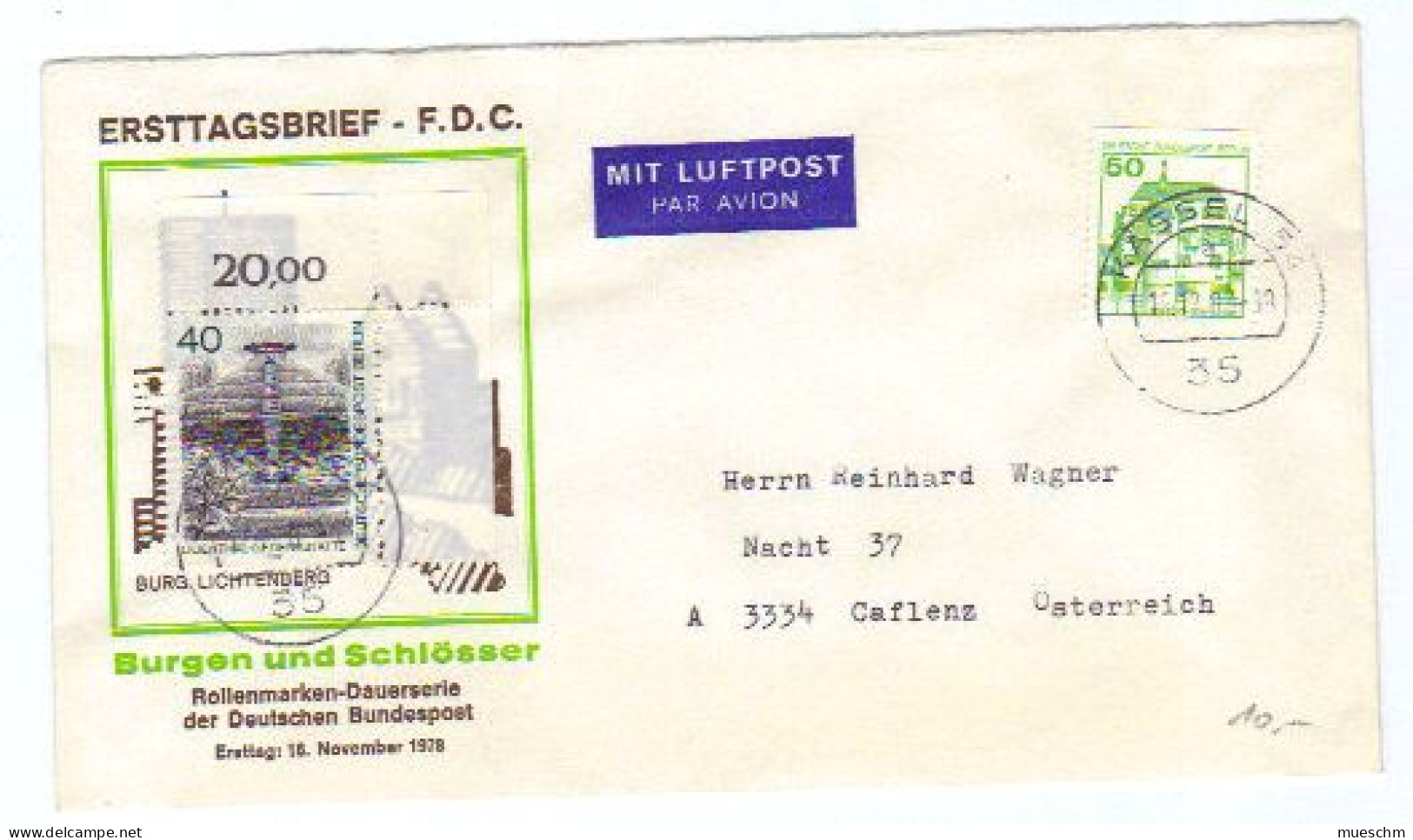 Deutschland/Berlin, 1980 Luftpostbrief Mit Mi.Nr.611C + 634(Eckrandstück) (9345W) - Lettres & Documents