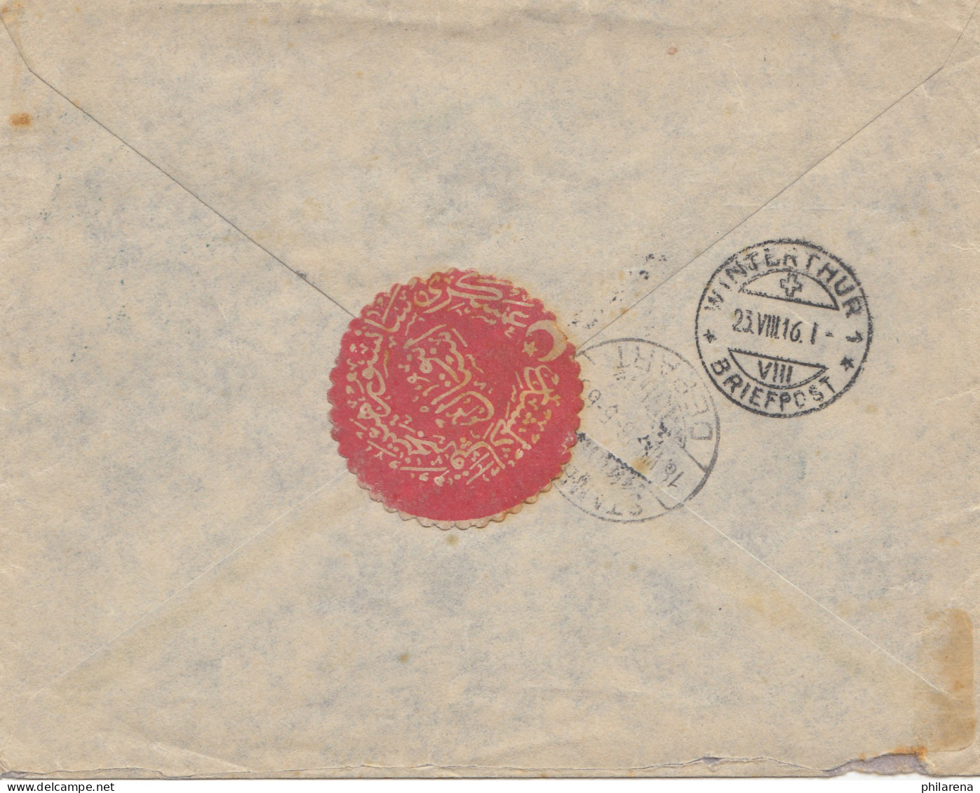 Türkei: 1916: Brief Als Einscheiben Von Konstantinopel Nach Winterthur - Autres & Non Classés