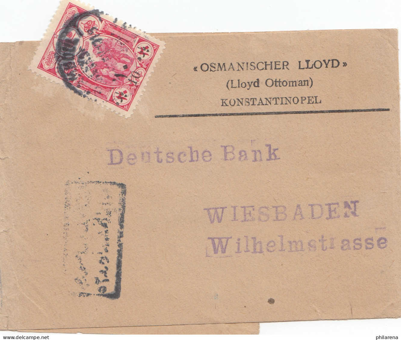 1916: Streifband Nach Wiesbaden - Deutsche Bank - Sonstige & Ohne Zuordnung
