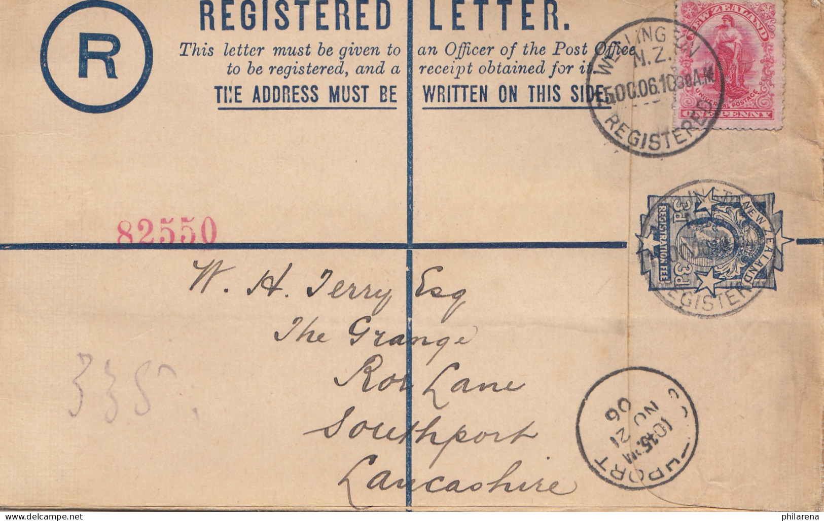 Australia 1910: Registered Letter Wellington To Southport - Autres & Non Classés