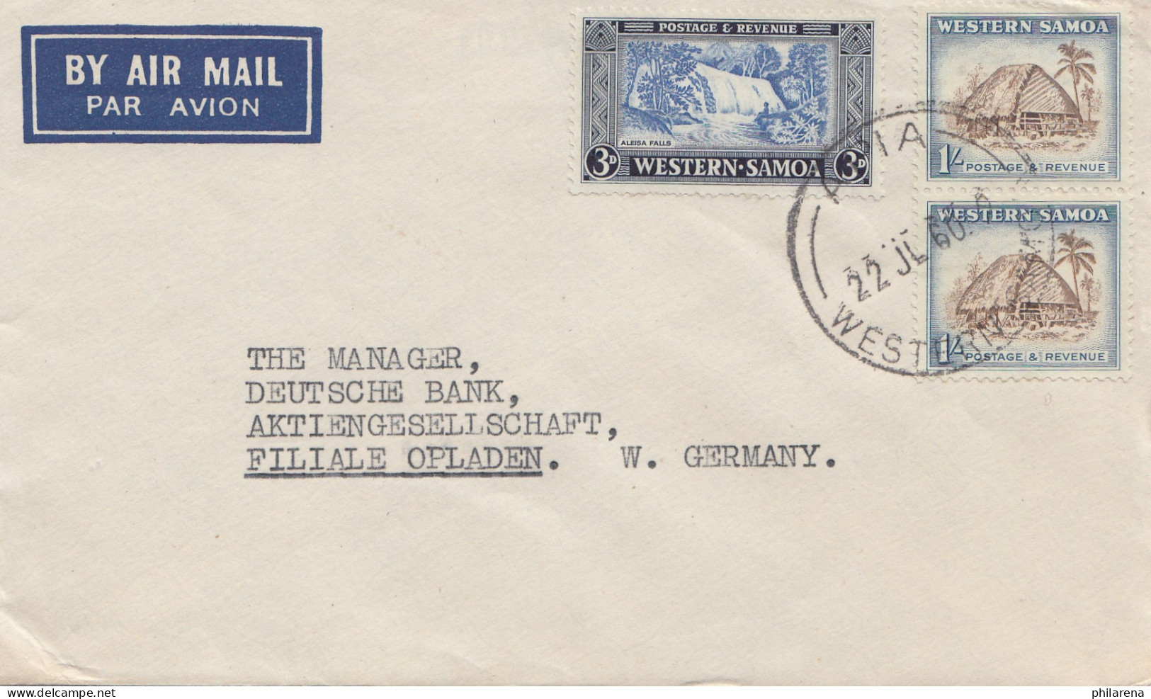 Samoa: 1960: Air Mail To Germany - Opladen - Samoa (Staat)