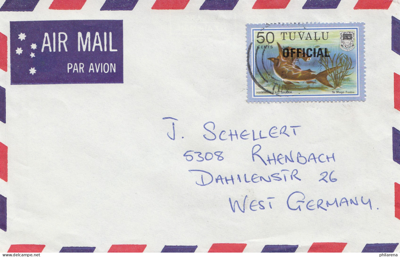 Tuzvalu - Official To Germany Via Air Mail - Otros & Sin Clasificación