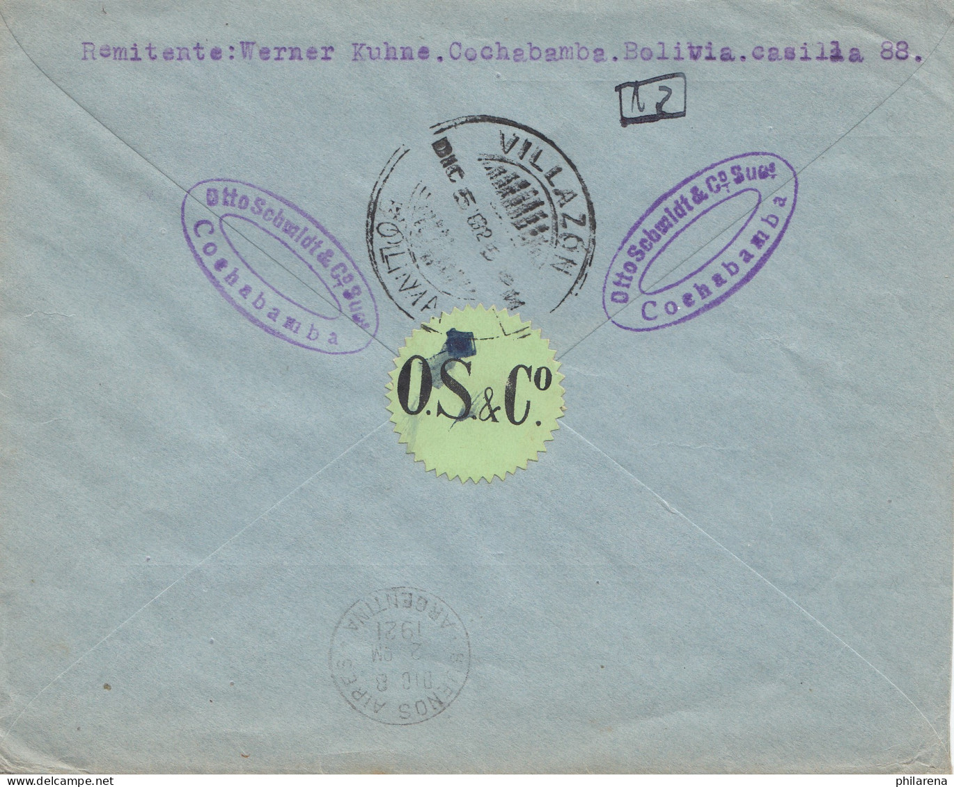 Bolivia/Bolivien: 1921: Letter Via Tupiza To Berlin - Bolivie