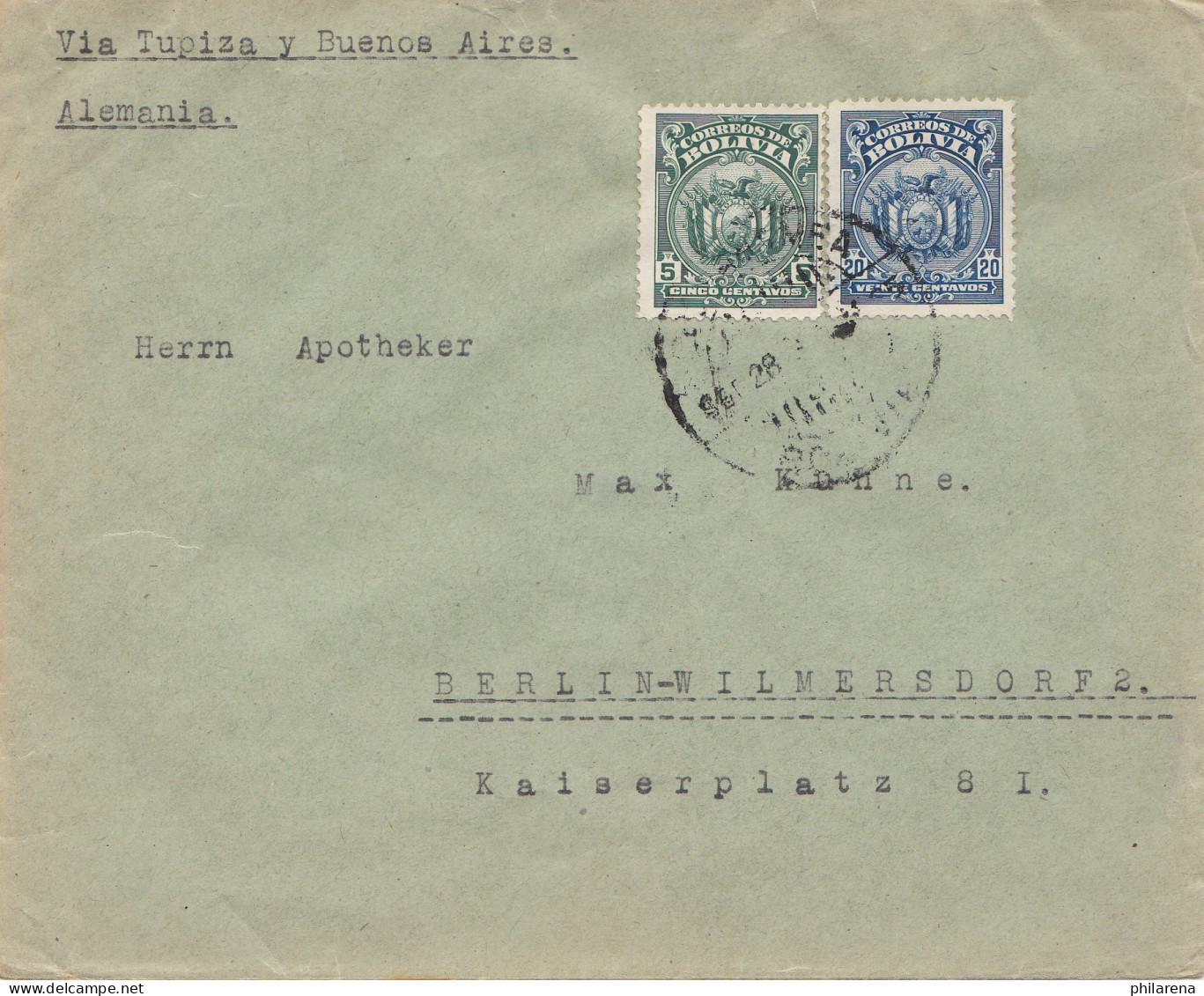 Bolivia/Bolivien: 1925 Cochabamba Via Buenos Aires To Berlin In Germany - Bolivië