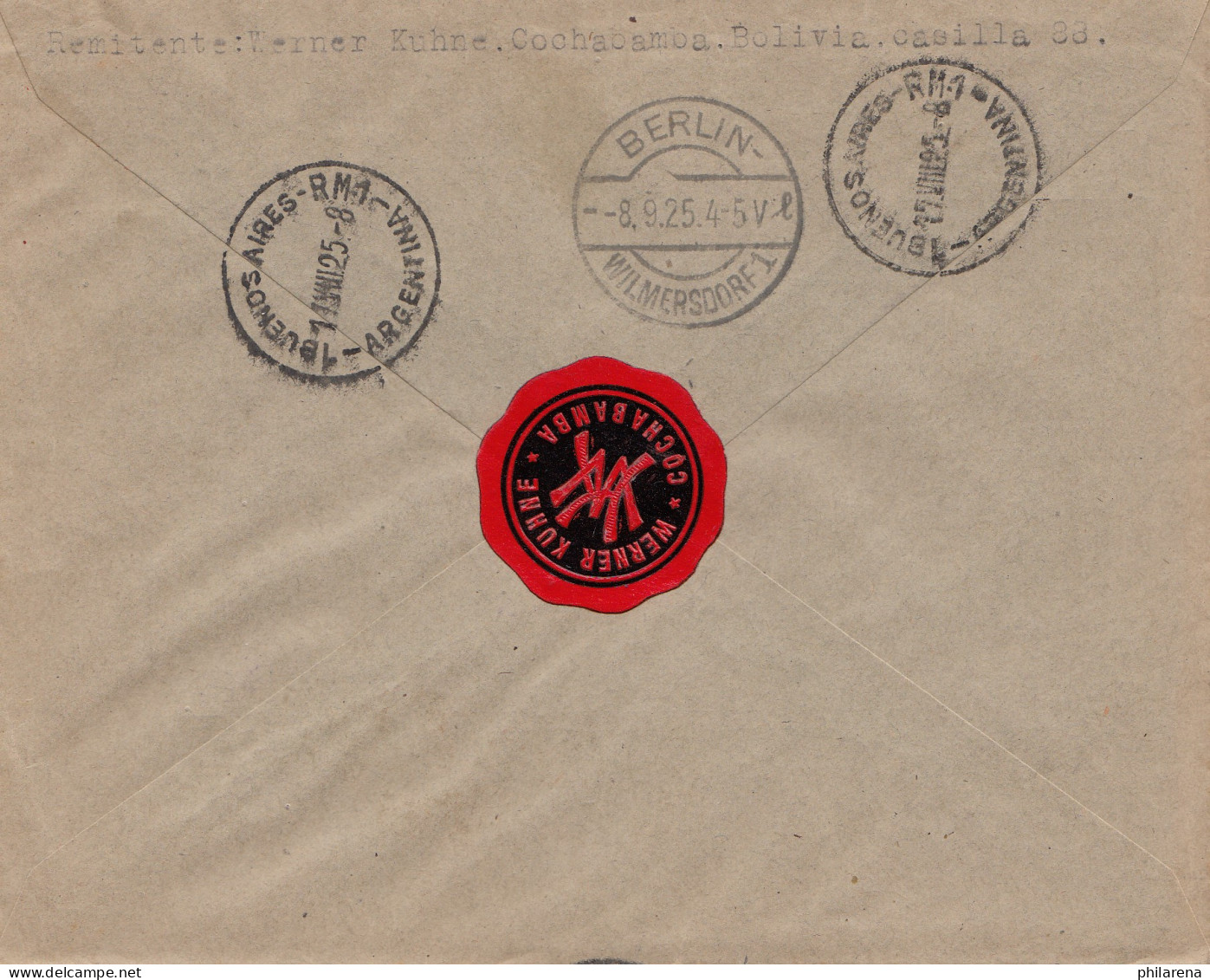 Bolivia/Bolivien: Registered  1925 From Cochabamba To Berlin - Bolivien