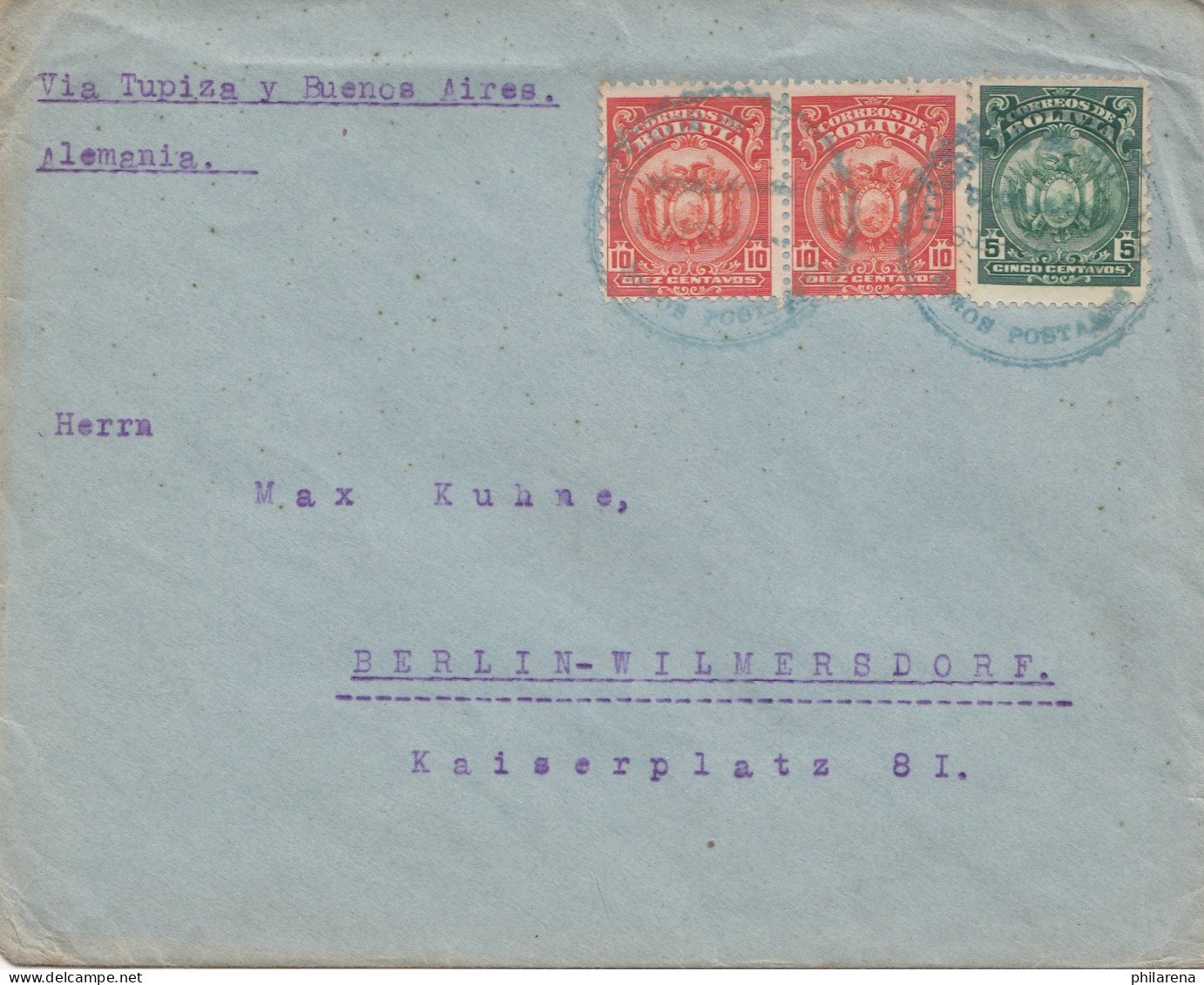 Bolivia/Bolivien: 1921 Cochabamba Via Buenos Aires To Germany/Berlin - Bolivie