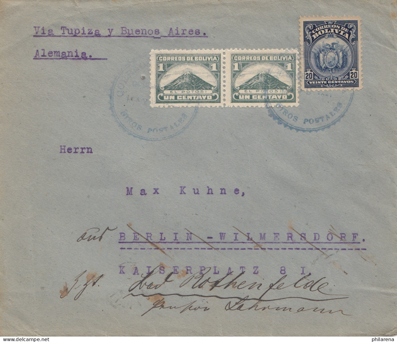 Bolivia/Bolivien: 1923 Cochabamba To Berlin/Germany Via Villazon - Bolivia