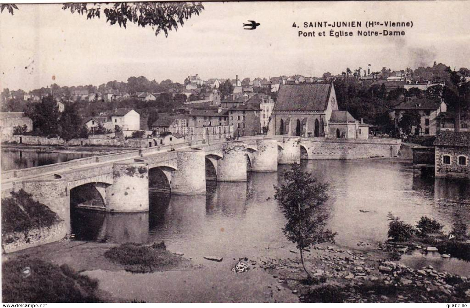 87 - Haute Vienne - SAINT JUNIEN - Pont Et église Notre Dame - Saint Junien