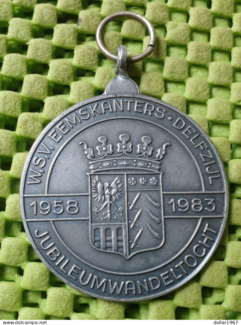 Medaile :  W.S.V Eemskanters Delfzijl 1958 - 1983 , Jubileumwandeltocht  -  Original Foto  !!  Medallion  Dutch - Autres & Non Classés