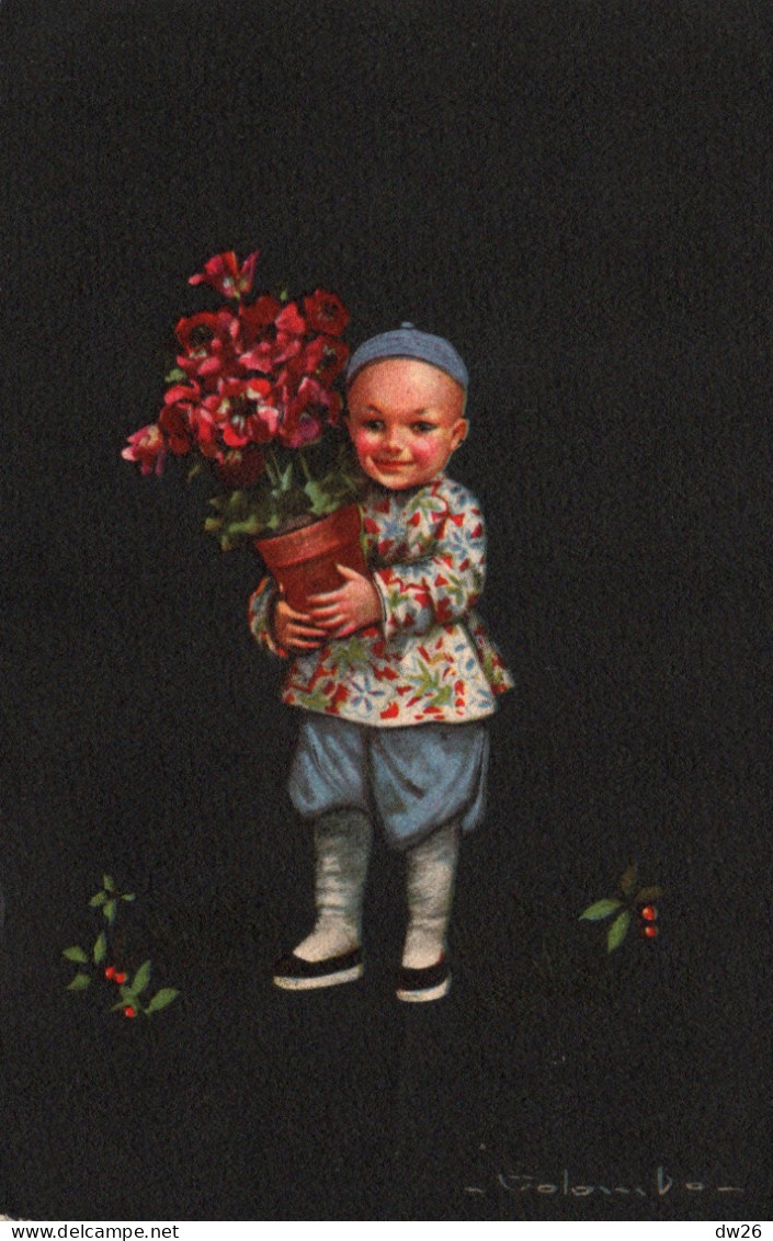 Illustration E. Colombo - Petit Enfant Chinois Avec Pot De Fleurs - Carte N° 1721 - Colombo, E.