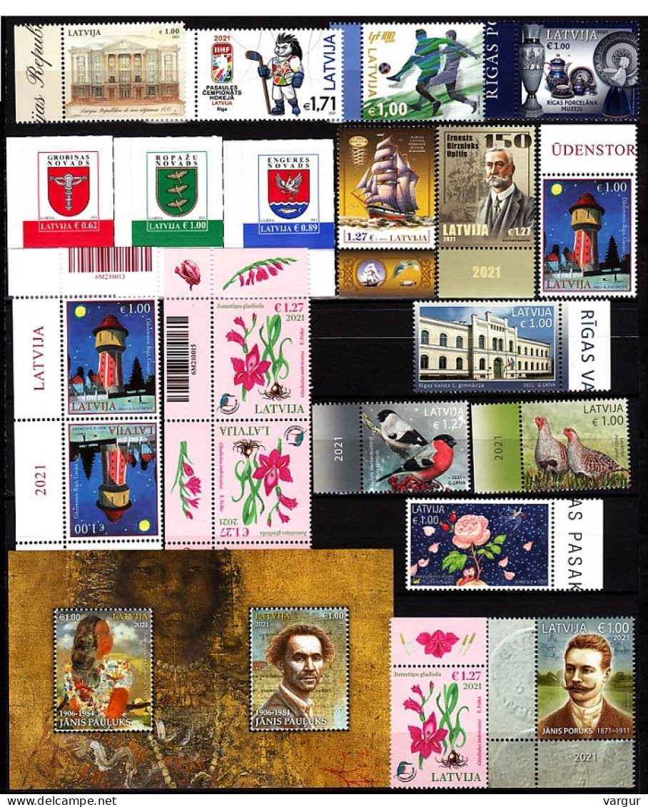 LATVIA 2021 Topical Collection. Clean-up, MNH. Below Face Value - Collections (without Album)