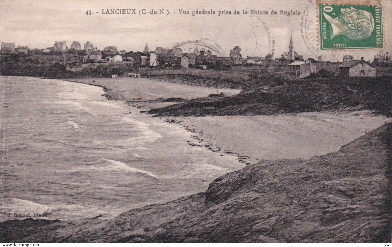 LANCIEUX -22- 2 CPA - La Plage à Marée Basse Et Vue Générale Prise De La Pointe De Buglais - 20-04-24 - Lancieux