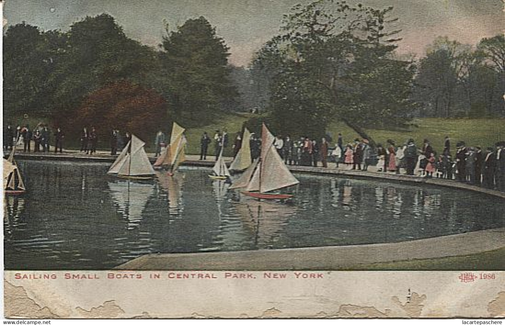 X116095 NEW YORK CITY CENTRAL PARK SAILING SMALL BOATS IN CENTRAL PARK NEW YORK - Central Park