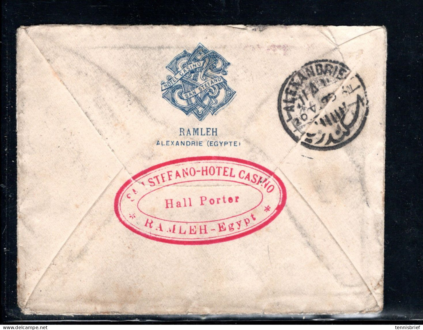 1899 , Scarce Hotel-postmark"" SAN STEFANO -HOTEL " Very Clear On 5 Stamps, Cover To Germany  #152 - 1866-1914 Khedivaat Egypte