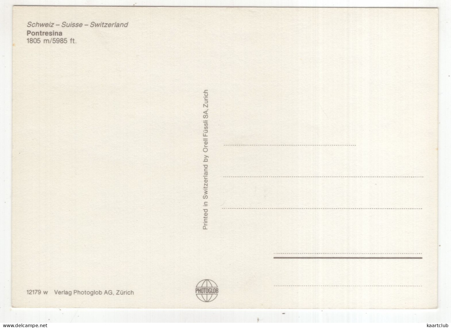 Pontresina 1805 M  - (Schweiz-Suisse-Switzerland) - Pontresina
