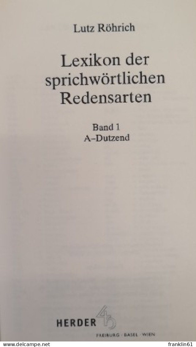 Lexikon Der Sprichwörtlichen Redensarten. Band 1 - 5. - Glossaries