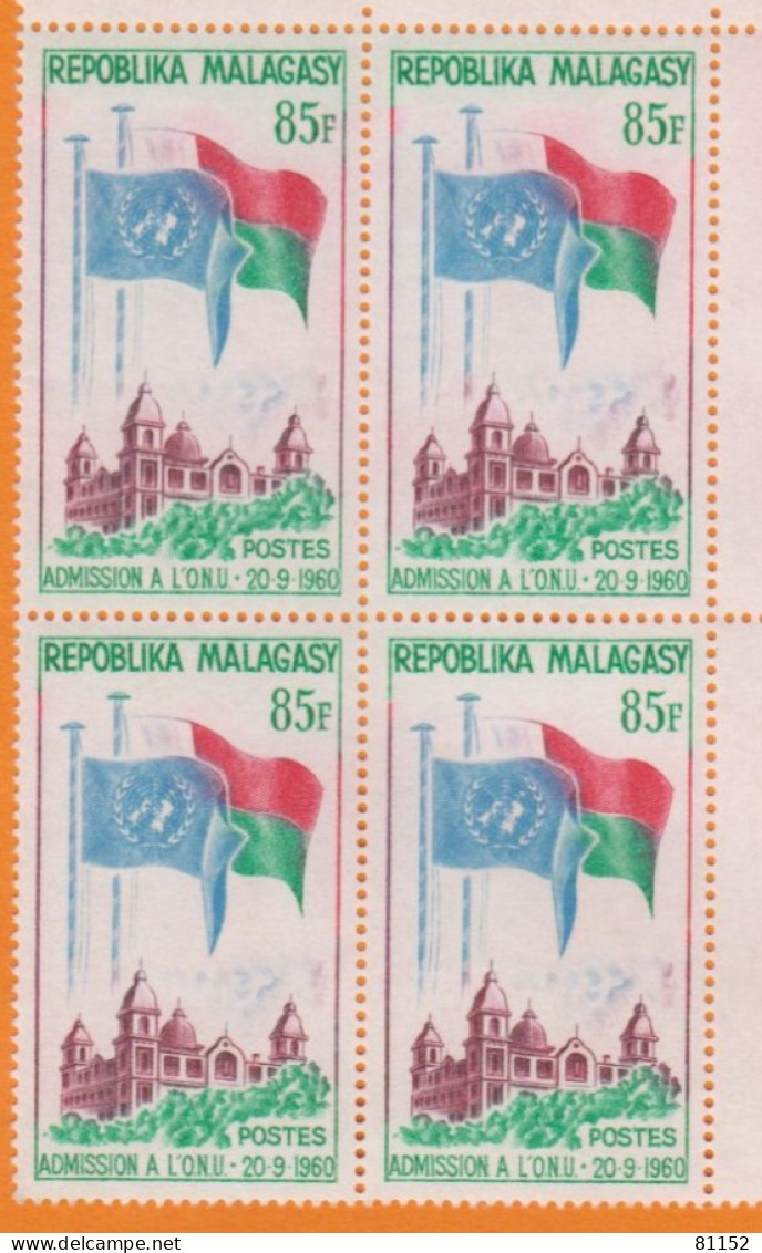 MADAGASCAR Coins Datés " Admission à L' ONU " 85F Y.et.T. 363 Le 19 2 1962  Scan Recto-verso - Madagascar (1960-...)