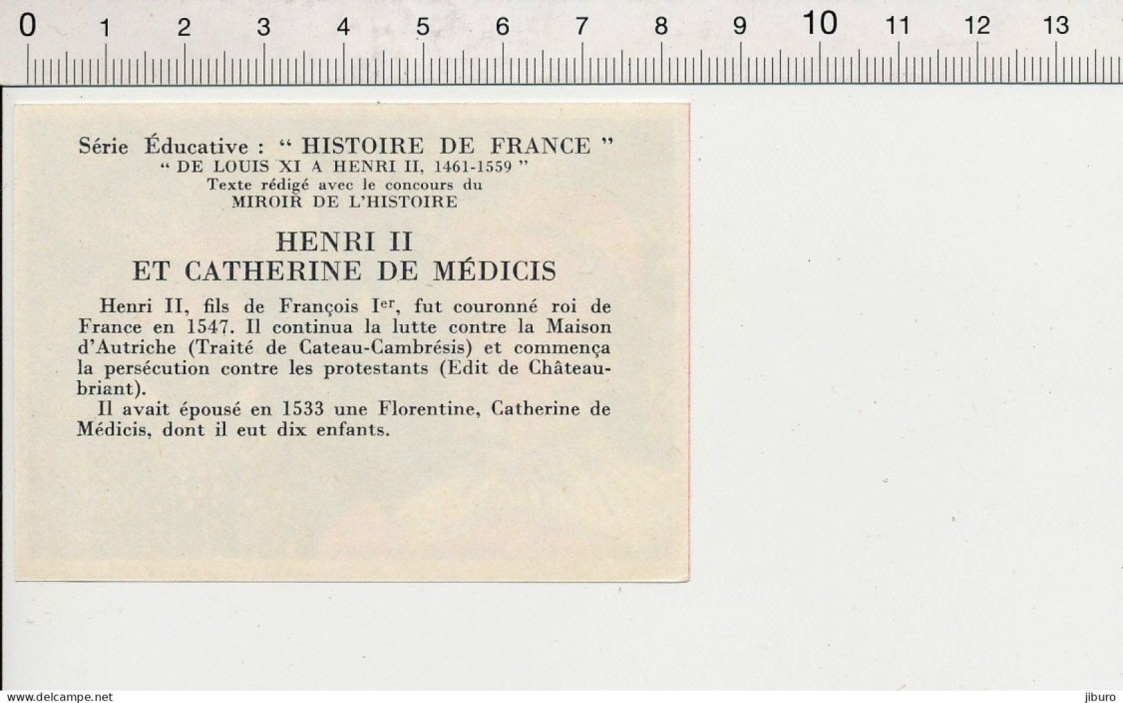 Image Roi Henri II Et La Reine Catherine De Médicis Couple Royal Histoire De France IM 14/80 - Otros & Sin Clasificación