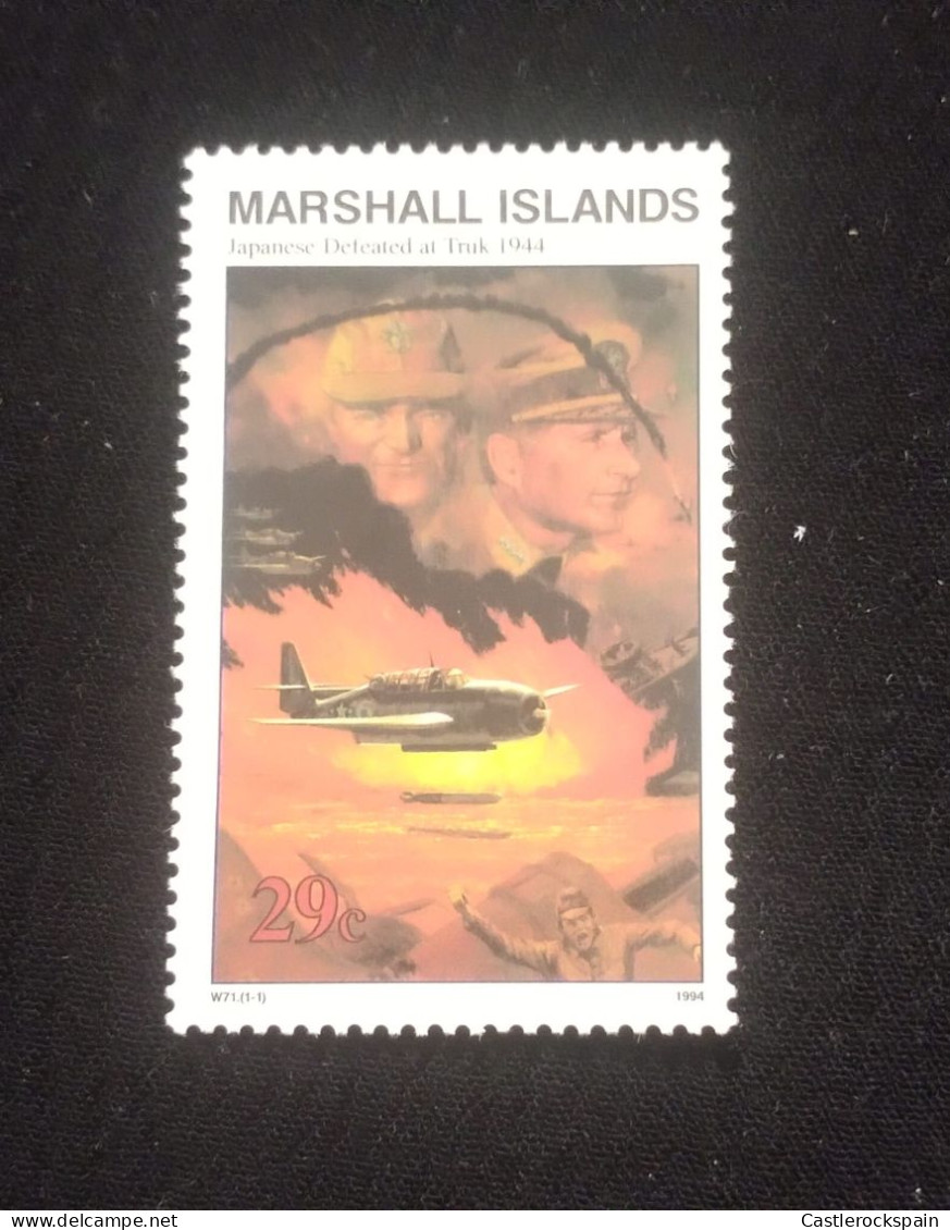 O) 1994 MARSHALL ISLANDS,  FIGHTER PLANE - WAR, JAPANESE DEFEATED  AT TRUK 1944, MNH - Marshall Islands