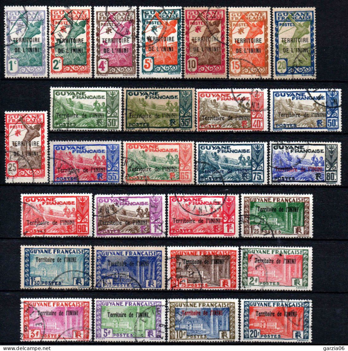 Inini  - 1932  -  Tb De Guyane Surch   - N° 1 à 28 Série Complète  - Oblit - Used - Used Stamps