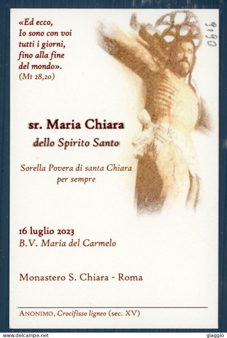 °°° Santino N. 9190 - Sr. Maria Chiara - Cartoncino °°° - Religión & Esoterismo
