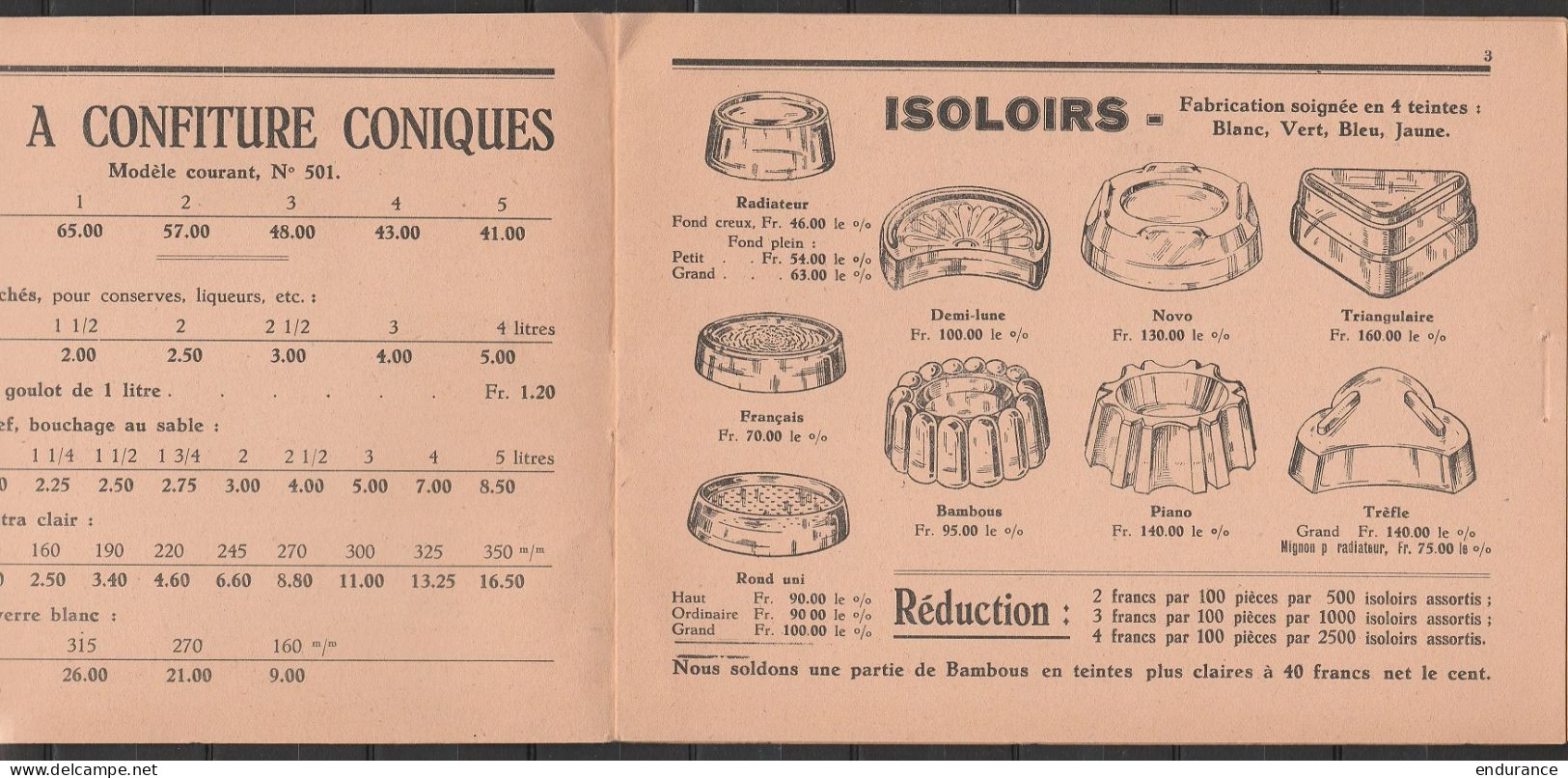 Dépliant Publicitaire Verreries-Gobeleteries Havrenne à JUMET Affr. PREO 10c 1934 Pour PERUWELZ - Sobreimpresos 1929-37 (Leon Heraldico)