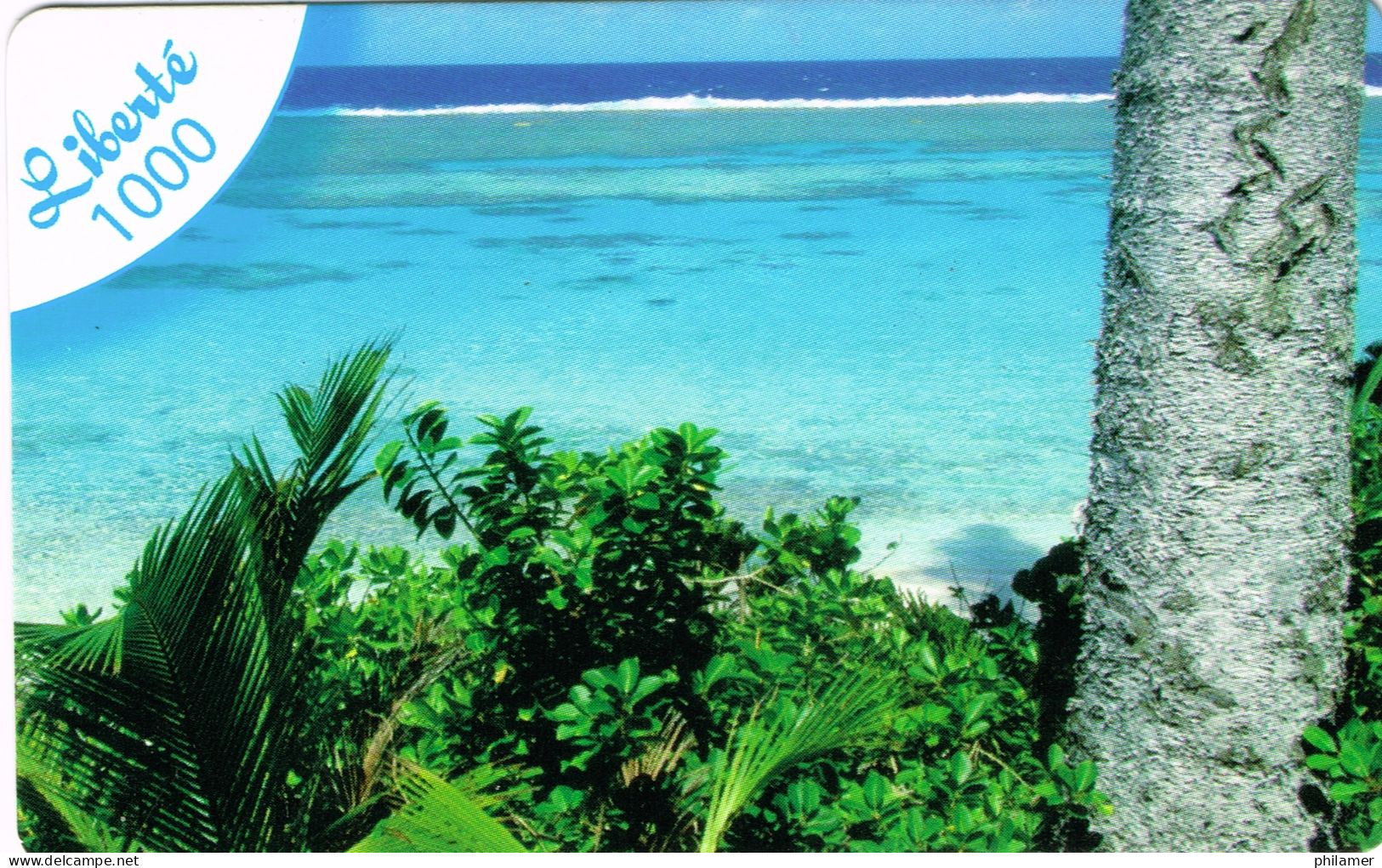 NOUVELLE CALEDONIE NEW CALEDONIA Telecarte Phonecard Prepayee Prepaid Liberte 1000 F Plage Ex.2012 UT BE - Nueva Caledonia