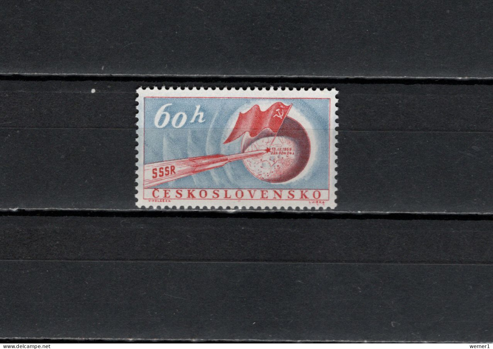 Czechoslovakia 1959 Space, Lunik 2 Stamp MNH - Europa