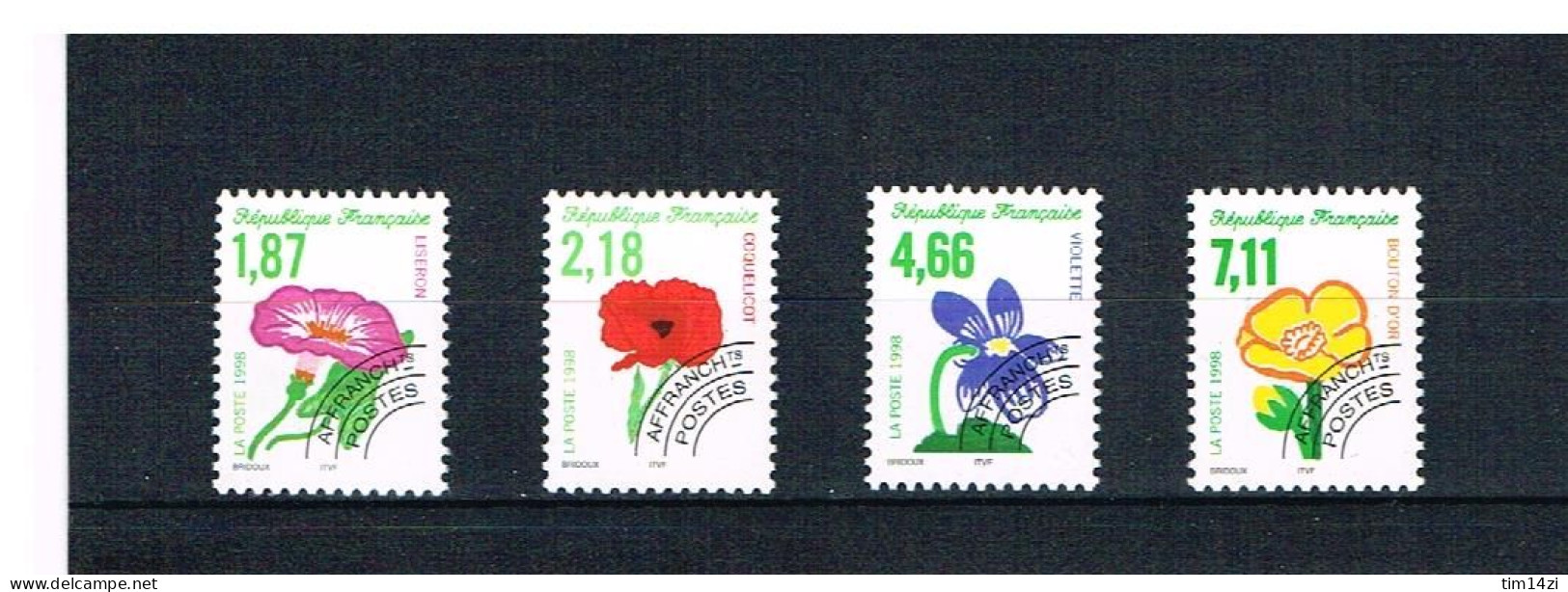 FRANCE - 1998 - N°240 à 243 - PREOBLITERES - NEUFS** - FLEURS SAUVAGES - Y & T - COTE : 9.00 Euros - 1989-2008