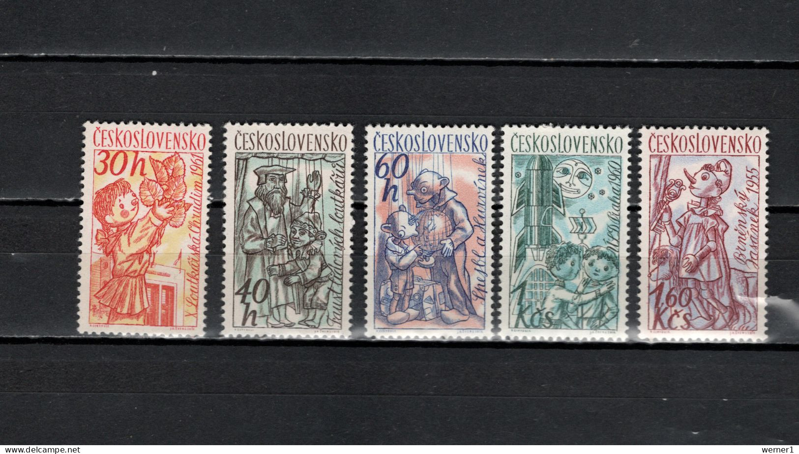 Czechoslovakia 1961 Space, Puppets Set Of 5 MNH - Europe