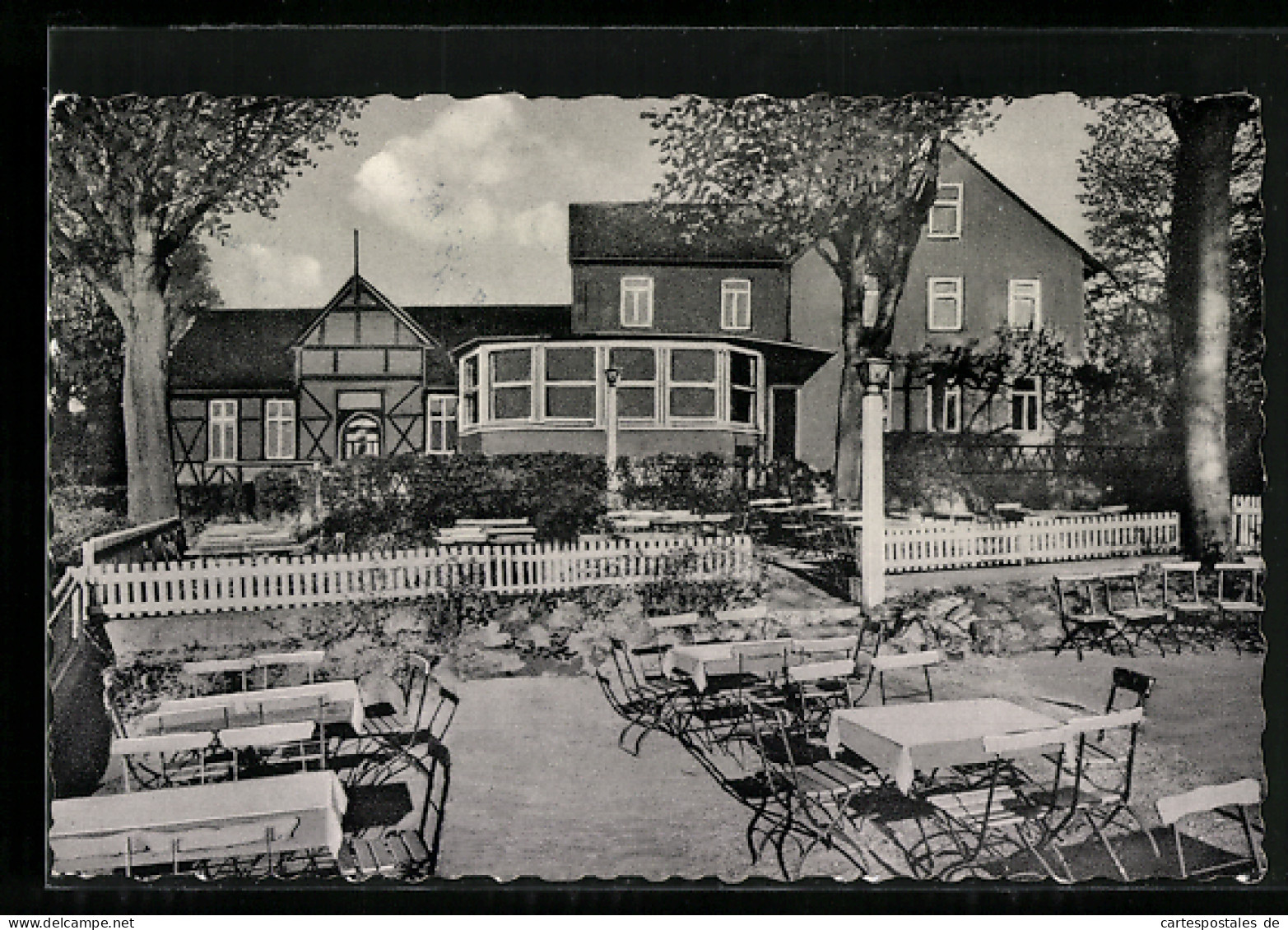 AK Marburg /Lahn, Waldgaststätte Hansenhaus Rechts, Bes. Fritz Schmenner, Gartenansicht  - Marburg