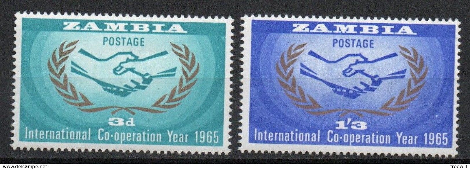 Zambie Année De La Coopération Internationale- Internationale Co-operation Year  XX 1965 - Zambia (1965-...)