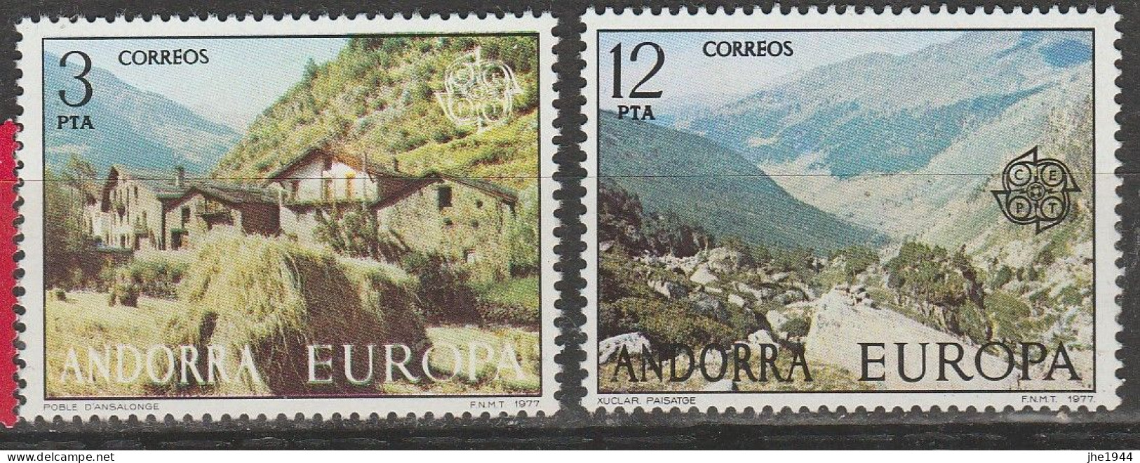 Andorre Espagnol Europa 1977 N° 100/ 101 ** Paysages - 1977